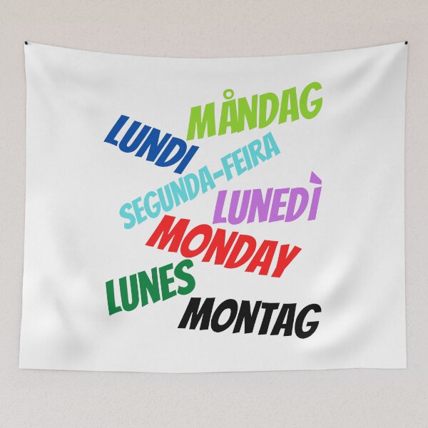 Item preview, Monday in multiple languages designed and sold by ajtechdesigns.