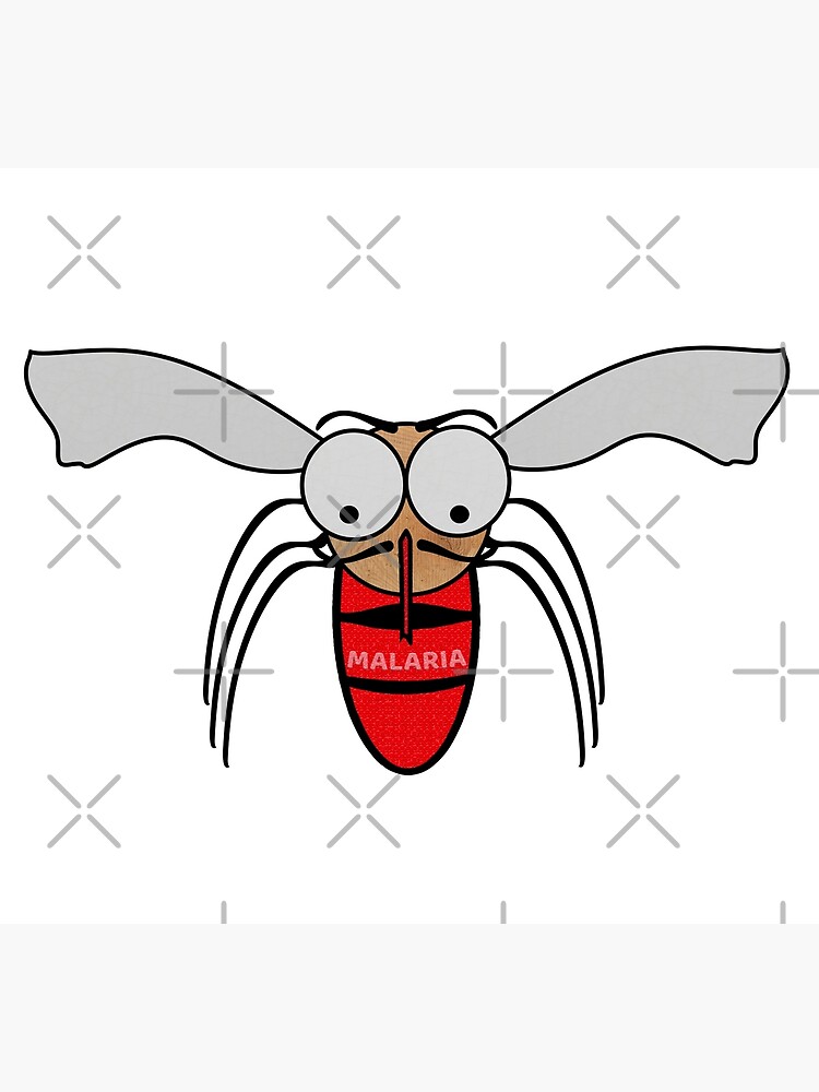 Cartoon - Mosquito with the word Malaria on its blood filled abdomen. Cartoon - Mosquito with the word Malaria on its blood filled abdomen.