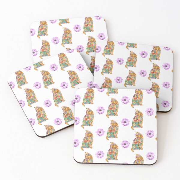 Item preview, cat by flowers yellow,green,red,blue,orange  designed and sold by Dahani-mo.