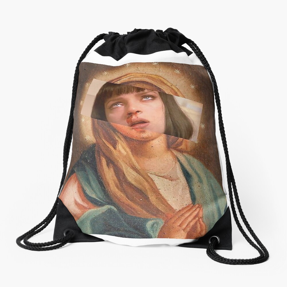 Virgin Mia Damn Pulp Fiction Mia Wallace Drawstring Bag