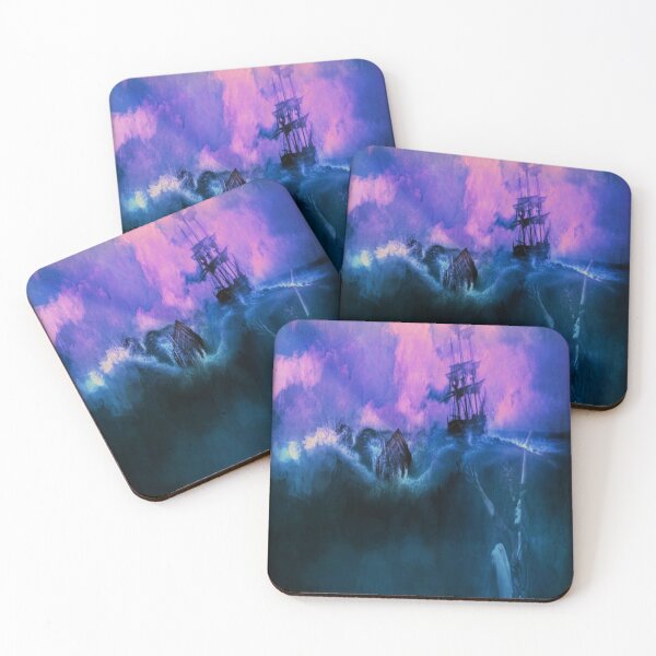 Item preview, Ship In Stormy Waters Nautical Print designed and sold by Mary Riley.