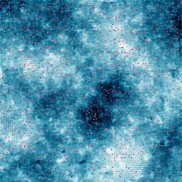 Artwork thumbnail, Moody Blue Sky Clouds Cute Sprinkles Pattern by billingtonpix