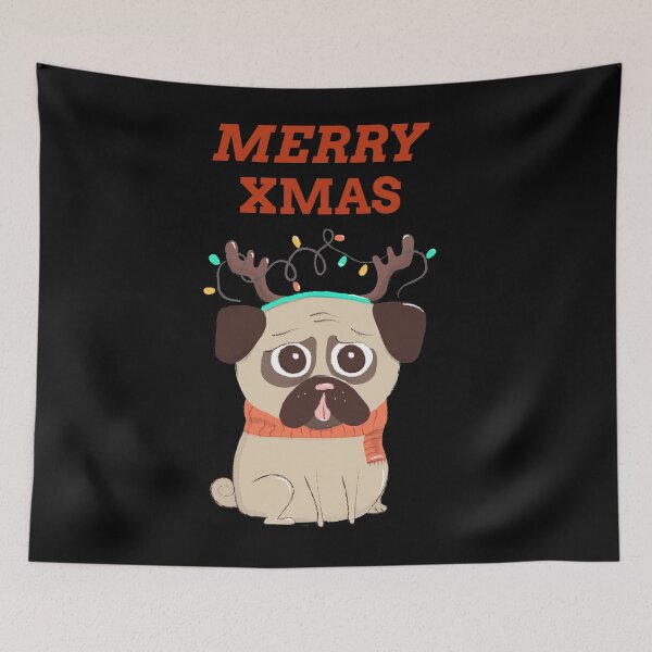 Item preview, Pug Merry Xmas designed and sold by joabaj.