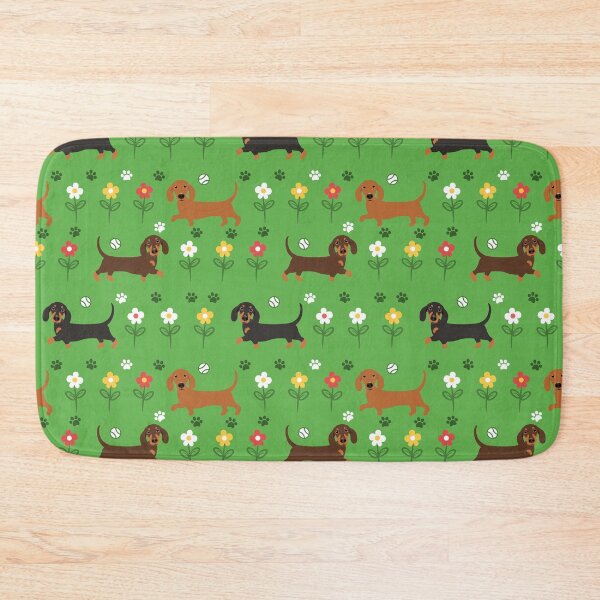 Item preview, Dachshund Sausage Dog and Flowers designed and sold by Lulupainting.