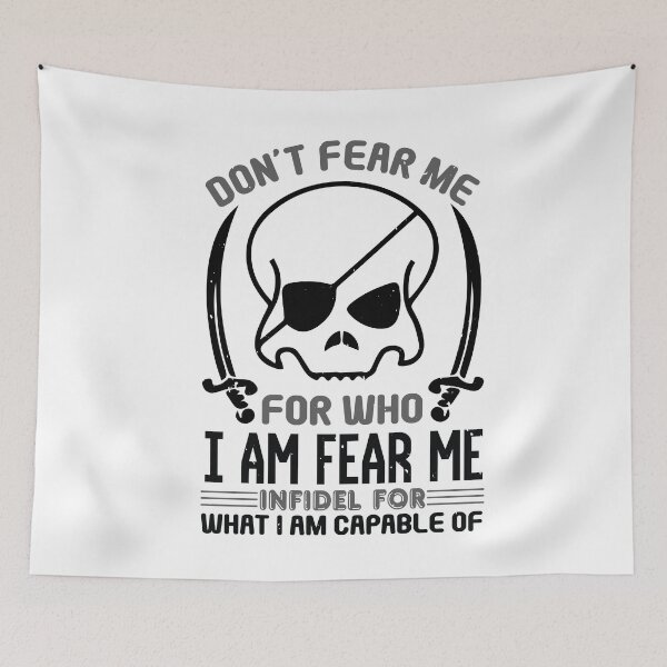 Item preview, Black Skeleton Skull Pirates Don't Fear Me designed and sold by teamph.