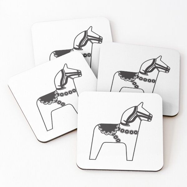 Item preview, The black and white Dala Horse designed and sold by Swedishorigin.
