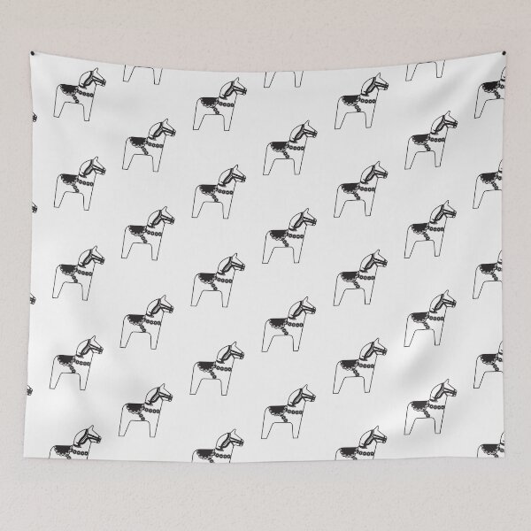 Item preview, The black and white Dala Horse designed and sold by Swedishorigin.