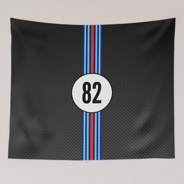 Item preview, Martini Racing Number 82 Carbon Poster – Classic Stripes Art designed and sold by Road To Track.