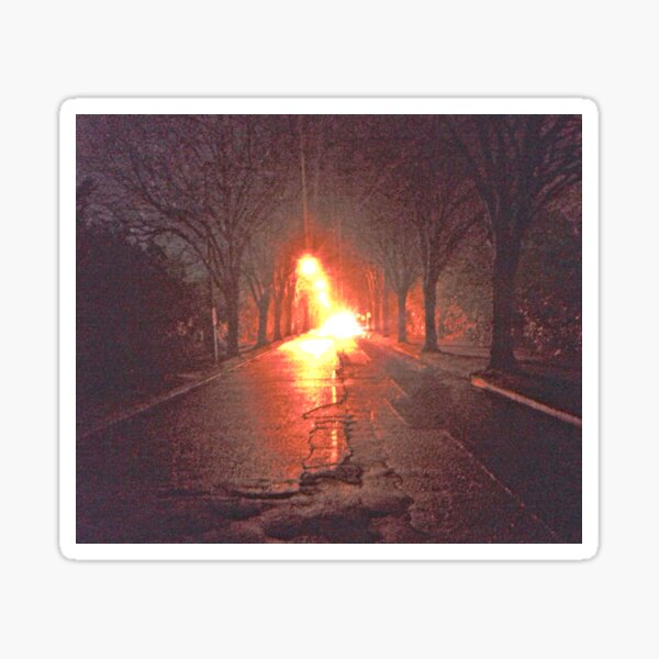 Walking Home Late From Town 001 Sticker