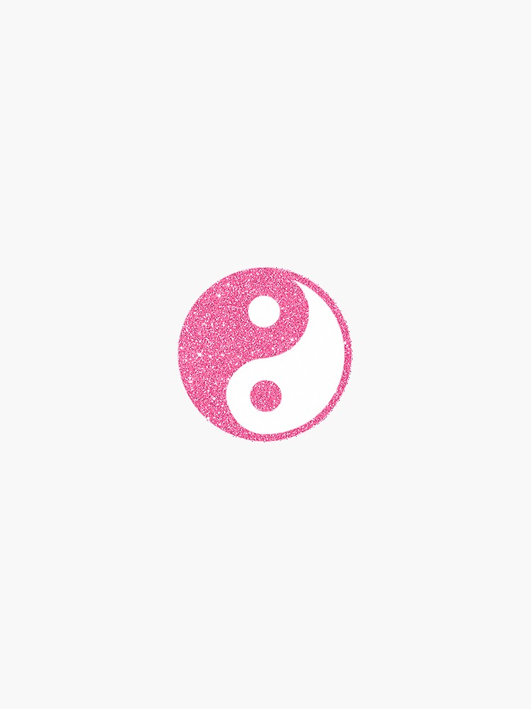 pink glitter yin yang y2k sticker