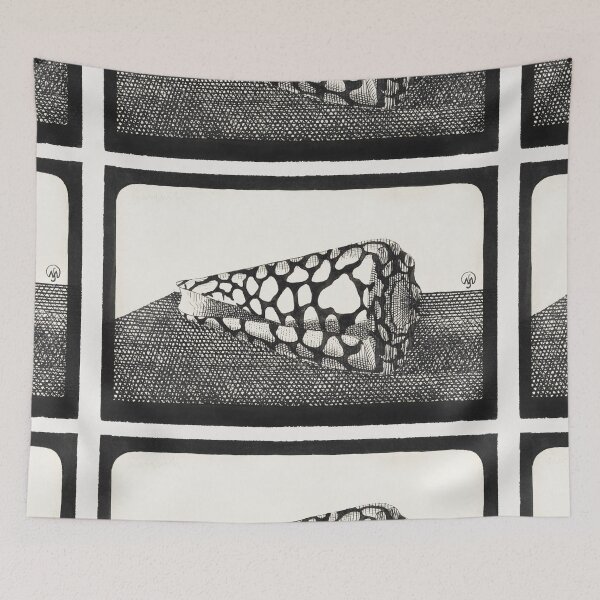 Item preview, Black and White Sea Shell (Schelp, naar links) designed and sold by SFTStudio.