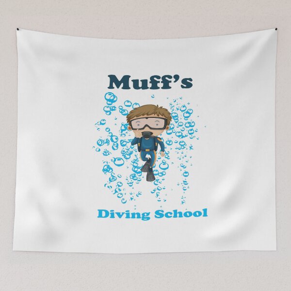 Item preview,  Muff's diving school tshirt:Funny,Cute designed and sold by Chaos Pixel Studio.