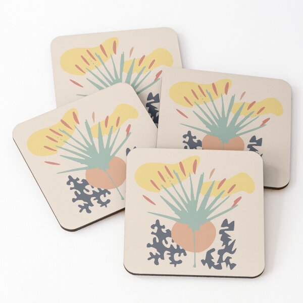 Item preview, Simple pattern minimal modern nature handrawn doodle with plants earth colors in flat colors designed and sold by ☀️ AestheticWave  ☀️.