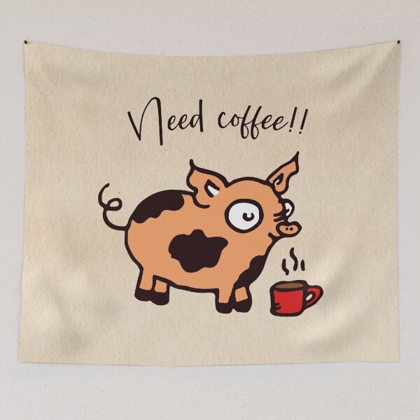 Item preview, Piglet needs coffe so do I designed and sold by oktondiallatok.