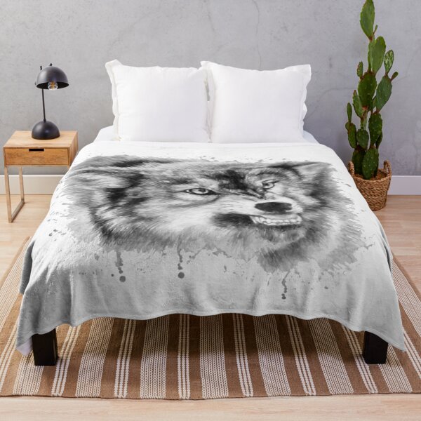 Item preview, The roar of the wolf, wolf roar watercolor designed and sold by DelzStudio.