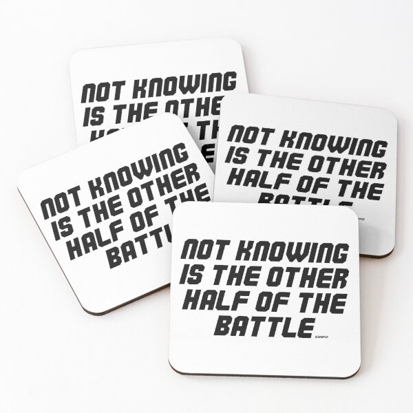 Item preview, not knowing is the other half of the battle dizkorce black shad text designed and sold by Dizkorce.