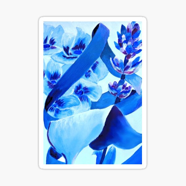 Blue Flower Collage Sticker