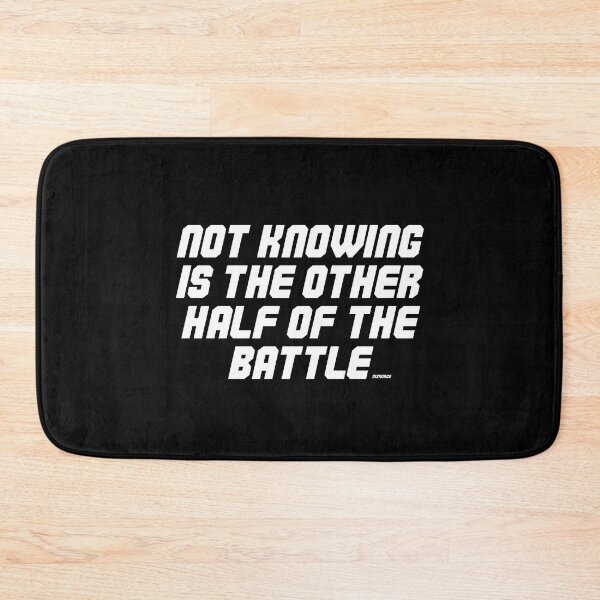 Item preview, not knowing is the other half of the battle dizkorce white shad text designed and sold by Dizkorce.