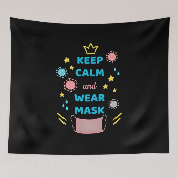 Item preview, Keep calm and wear mask Coronavirus medical mask COVID on a white background merchandise print	 designed and sold by IriSev.