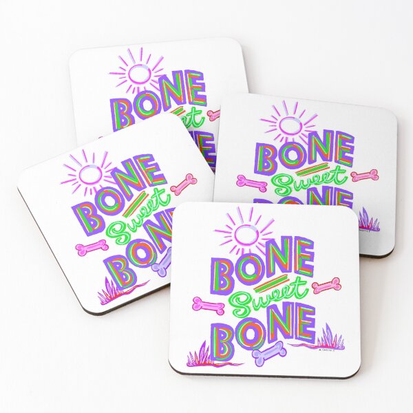 Item preview, Bone Sweet Bone Puppy Doghouse Handlettering Cute Neon Pink designed and sold by NikoleneStudios.