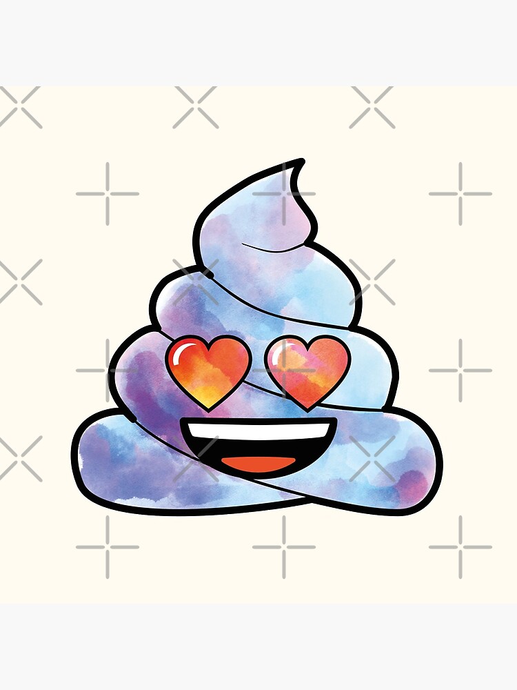 Blue watercolor poop emoji by Eenig