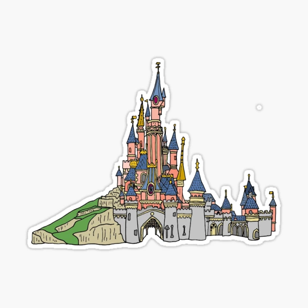 Disneyland Sticker, Sleeping Beautys Castle, Disney Watercolor Sticker 