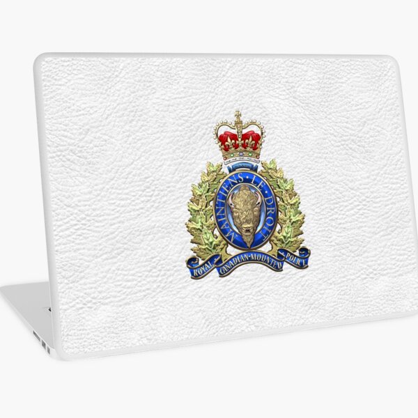 Konigliche Kanadische Berittene Polizei Rcmp Abzeichen Uber Wellenartig Bewegender Flagge Laptop Folie Von Captain7 Redbubble