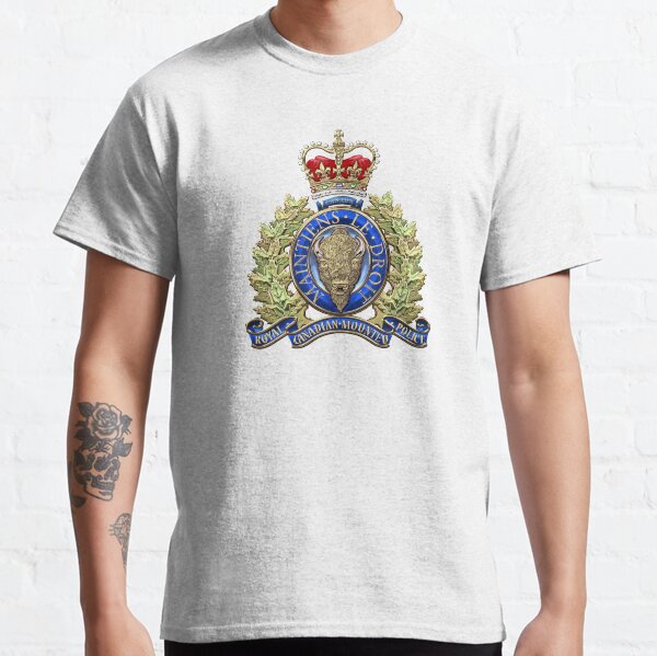 Aperçu de l'œuvre Gendarmerie royale du Canada - Insigne de la GRC sur cuir blanc créée et vendue par Serge Averbukh Art Studio.