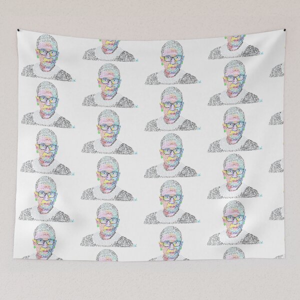Item preview, Hand Drawn Ruth Bader Ginsburg Portrait Quote Collage designed and sold by SciDotArt.