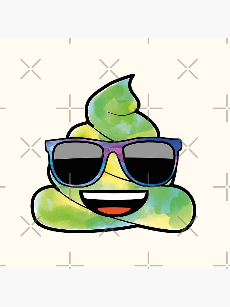 Green watercolor poop emoji by Eenig