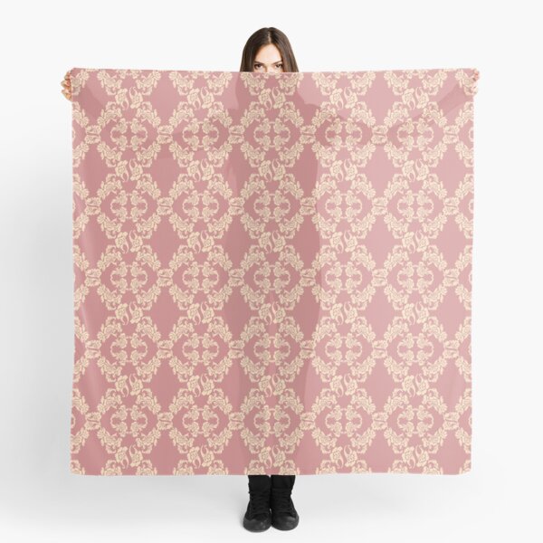 Item preview, 1980s Pink Elegant Damask Floral  designed and sold by IamTrending.