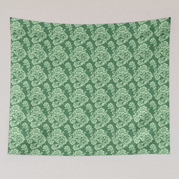 Item preview, Retro Vintage Pastel Emerald Green Teal Damask  designed and sold by IamTrending.