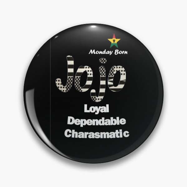 Item preview, Monday Born Ghanaian Male Name 'Jojo' in black and white designed and sold by WhoWeAre.