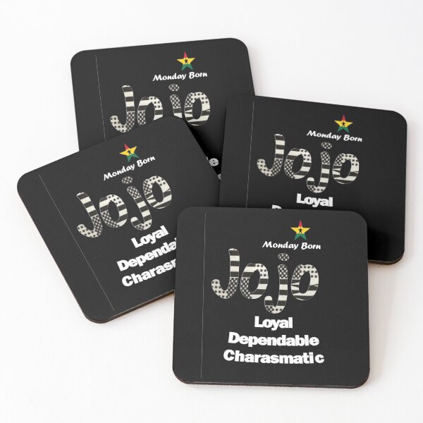 Item preview, Monday Born Ghanaian Male Name 'Jojo' in black and white designed and sold by WhoWeAre.