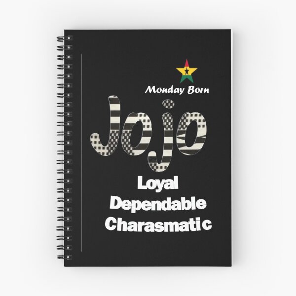 Item preview, Monday Born Ghanaian Male Name 'Jojo' in black and white designed and sold by WhoWeAre.