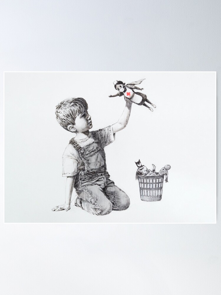 Alternate view of Banksy Nurse Super Hero Action Figure Poster