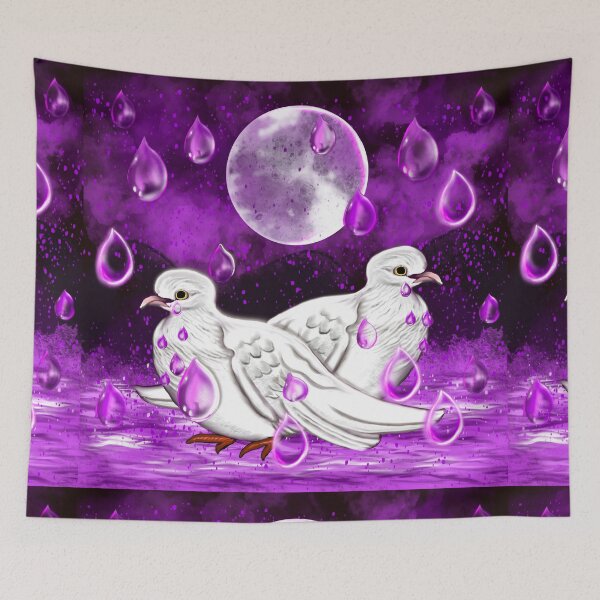 Item preview, doves in the rain, raindrops falling into Water designed and sold by Artonmytee.