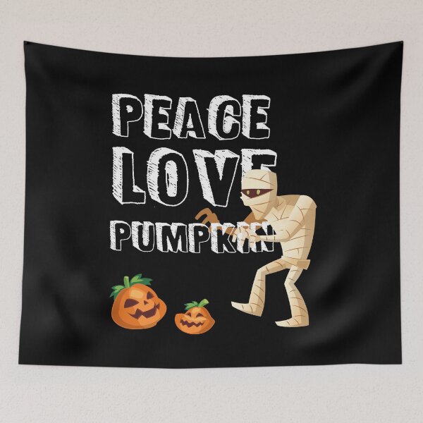 Item preview, Peace love pumpkin Halloween cartoon text only designed and sold by ChamodSachintha.
