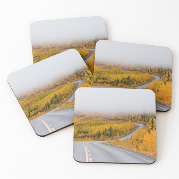 Item preview, Winding golden fall taiga road Yukon Canada designed and sold by ImagoBorealis.