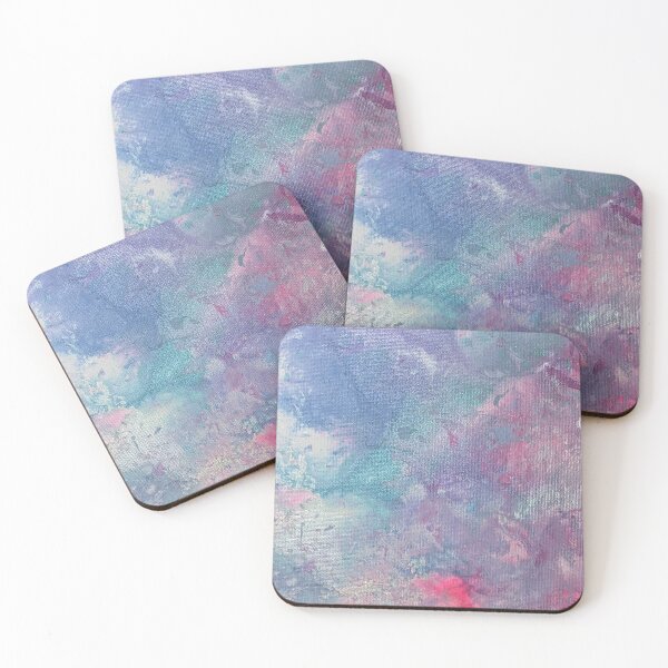 Item preview, Pastel Purple, Pink, and Turquoise Clouds Abstract Acrylic Art designed and sold by snowpinecone.