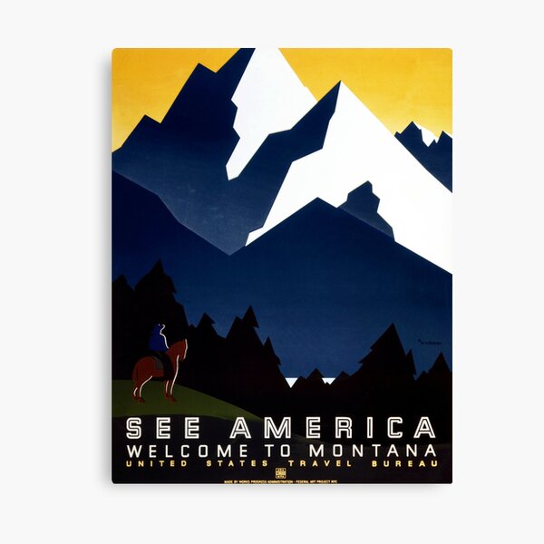 Vintage See America Montana WPA Travel Canvas Print
