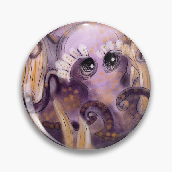 Item preview, Underwater Purple Eyes Octopus Cute Ocean Watercolor  designed and sold by NikoleneStudios.