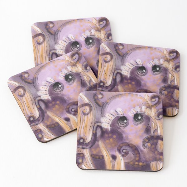 Item preview, Underwater Purple Eyes Octopus Cute Ocean Watercolor  designed and sold by NikoleneStudios.