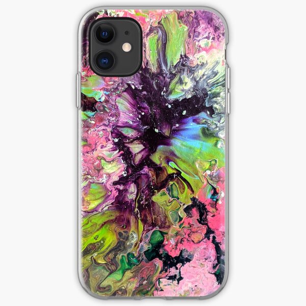 Unique Mulitcolor Vibrant Abstract Fluid Acrylic Art iPhone Soft Case