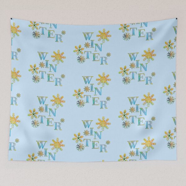 Item preview, Winter text typography with snowflakes designed and sold by Sonia dutta_art.