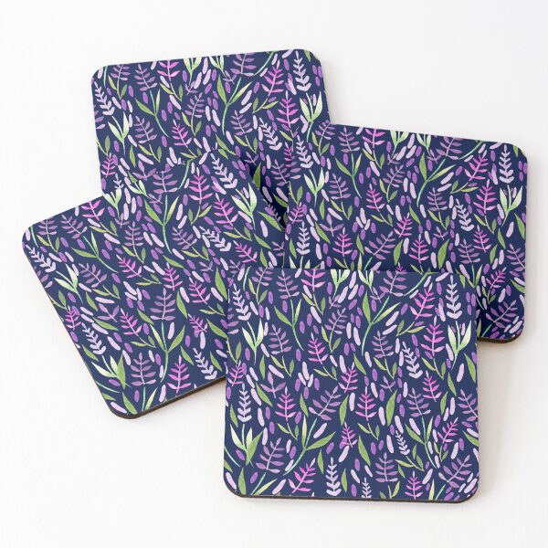 Item preview, purple and pink lavender pattern on watercolor dark blue background designed and sold by Manifestor92.