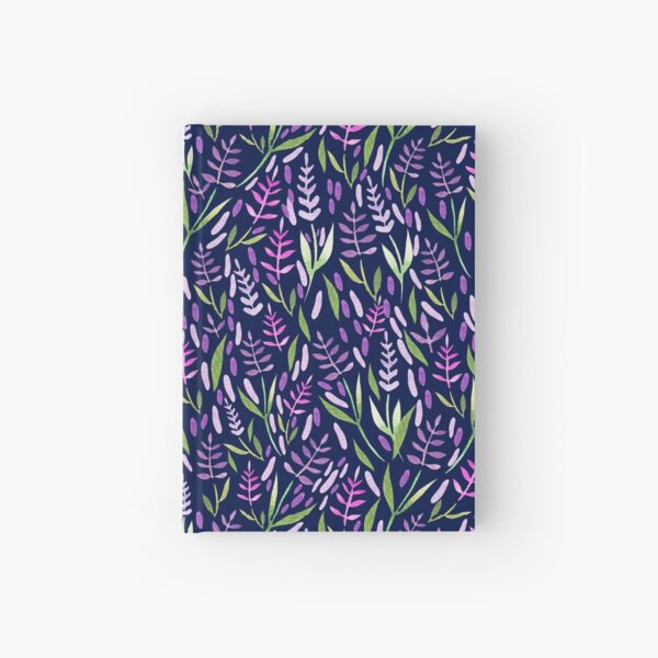 Item preview, purple and pink lavender pattern on watercolor dark blue background designed and sold by Araviles.