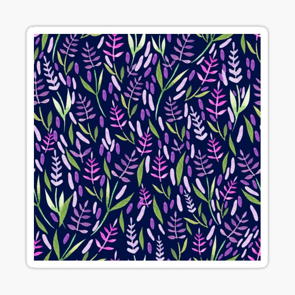 Item preview, purple and pink lavender pattern on watercolor dark blue background designed and sold by Araviles.