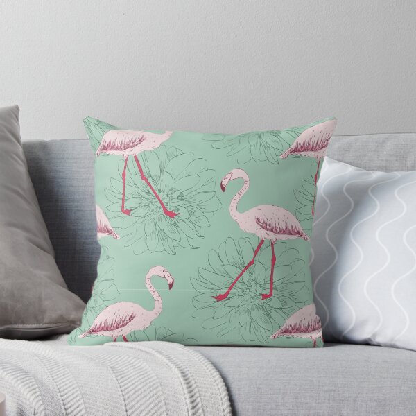 Item preview, Tropical flowers and flamingos decorative pattern  designed and sold by Graphix-Space.