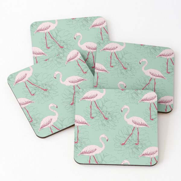 Item preview, Tropical flowers and flamingos decorative pattern  designed and sold by Graphix-Space.